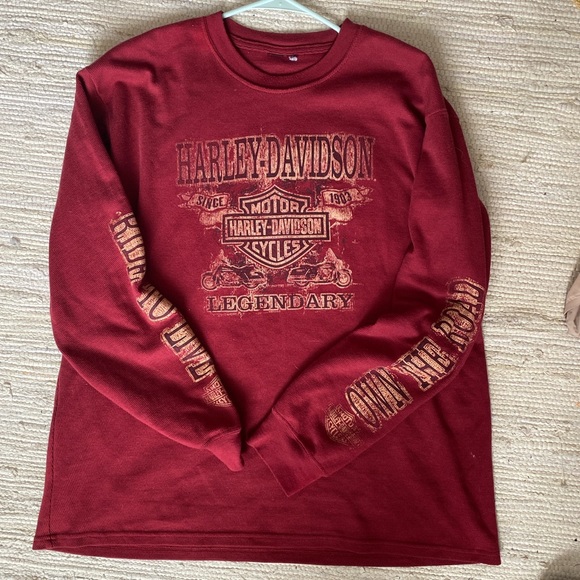 HARLEY DAVIDSON RED LONGSLEEVE TEE - Picture 1 of 4